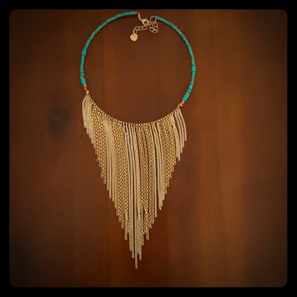 Nakamol Gold and Turquoise necklace